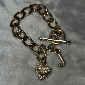 Gold Heart Charm Bracelet